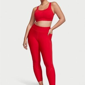 Victoria’s Secret‎ sport total knockout leggings red medium yoga gym pockets